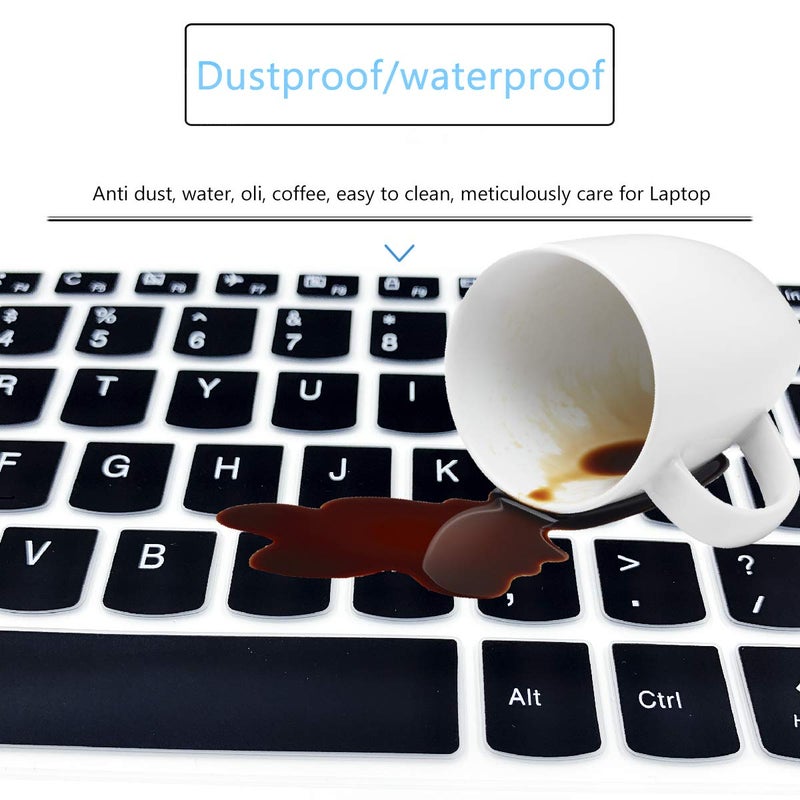 MUBUY-GOL MUBUY Keyboard Cover for 2020 2019 New Lenovo IdeaPad 15.6" 17.3" 320 330 330s 340s 520 S540 720s 130 S145 L340 S340 V330 V130 Keyboard Protective Skin [with Numeric Keypad] -Black - Image 5